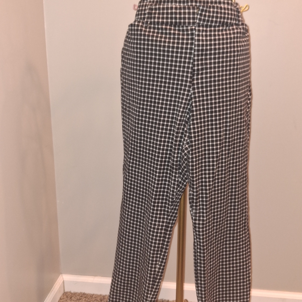 Women's Black and White Checkered Pants